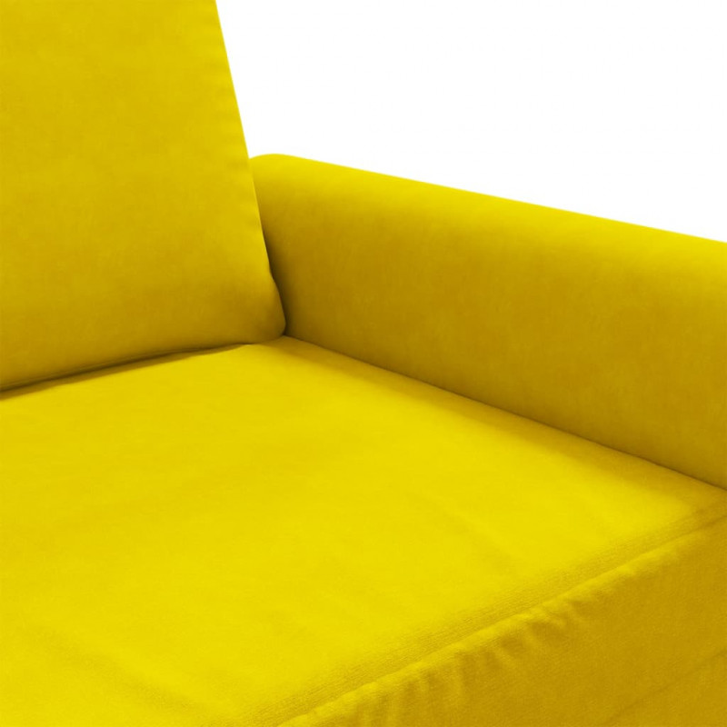 Sofa 2-osobowa, żółta, 120 cm, tapicerowana aksamitem