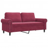 Sofa 2-osobowa, winna czerwień, 140 cm, tapicerowana aksamitem
