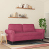 Sofa 2-osobowa, winna czerwień, 140 cm, tapicerowana aksamitem