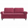 Sofa 2-osobowa, winna czerwień, 140 cm, tapicerowana aksamitem