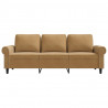Sofa 3-osobowa, brązowa, 180 cm, tapicerowana aksamitem