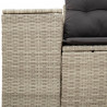 Sofa ogrodowa z poduszkami, 2-osobowa, jasnoszara, polirattan