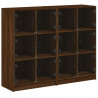Biblioteczka z drzwiczkami, brązowy dąb, 136x37x109 cm