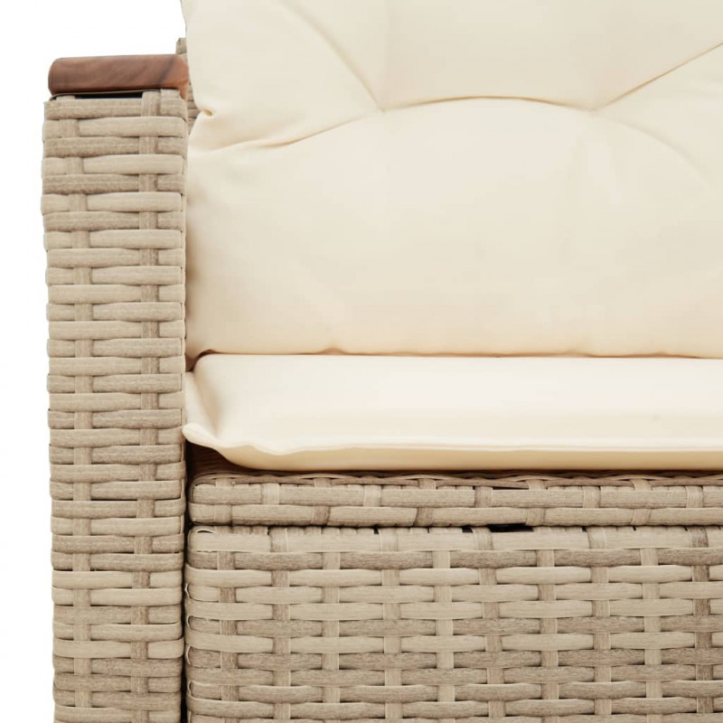Sofa ogrodowa z poduszkami, 2-osobowa, beżowa, polirattan