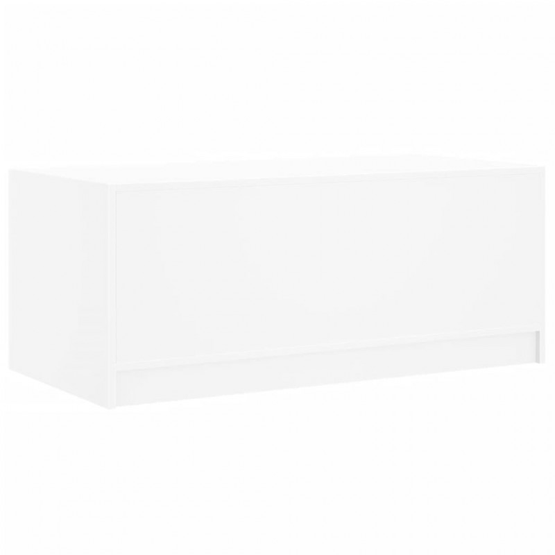 Stolik kawowy ze szklanymi drzwiczkami, biały, 102x50x42 cm