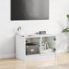 Szafka TV ze szklanymi drzwiami, biała, 68x37x42 cm