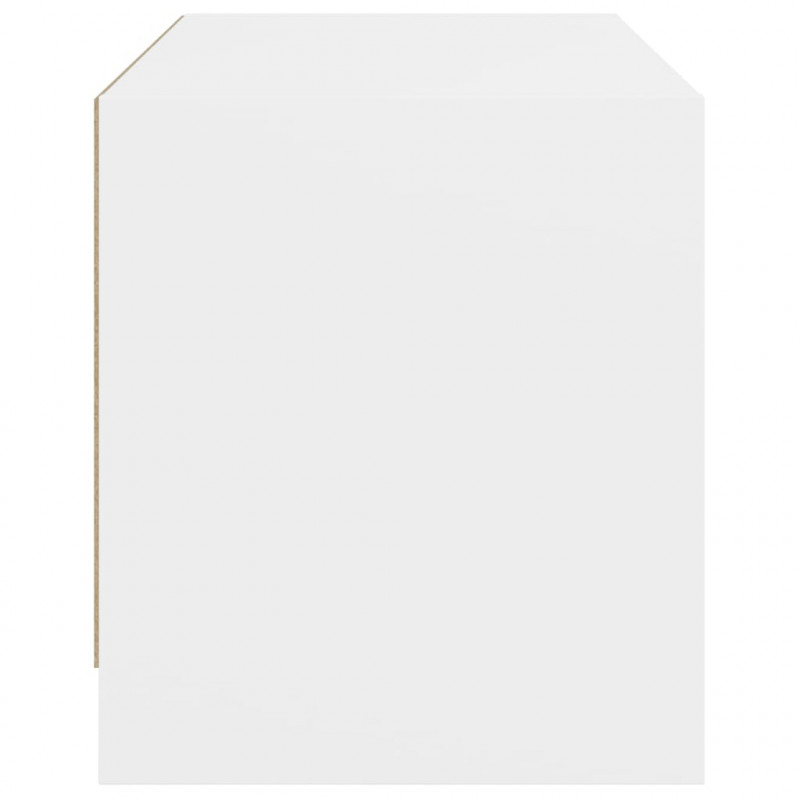 Szafka TV ze szklanymi drzwiami, biała, 68x37x42 cm