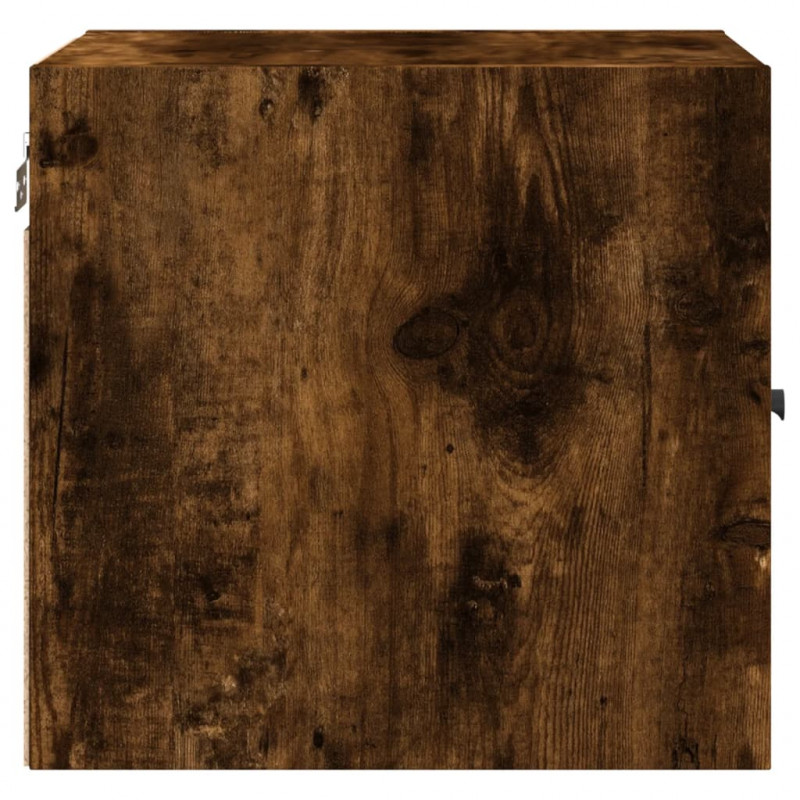 Szafka nocna, szklane drzwi, przydymiony dąb, 35x37x35 cm