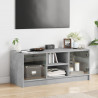 Szafka TV ze szklanymi drzwiami, szarość betonu, 102x37x42 cm
