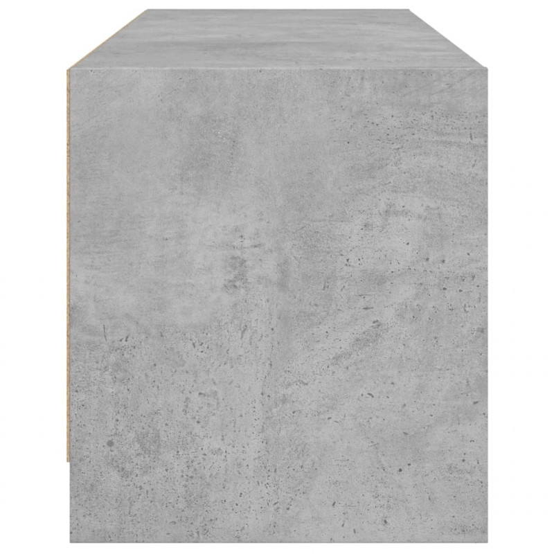 Szafka TV ze szklanymi drzwiami, szarość betonu, 102x37x42 cm