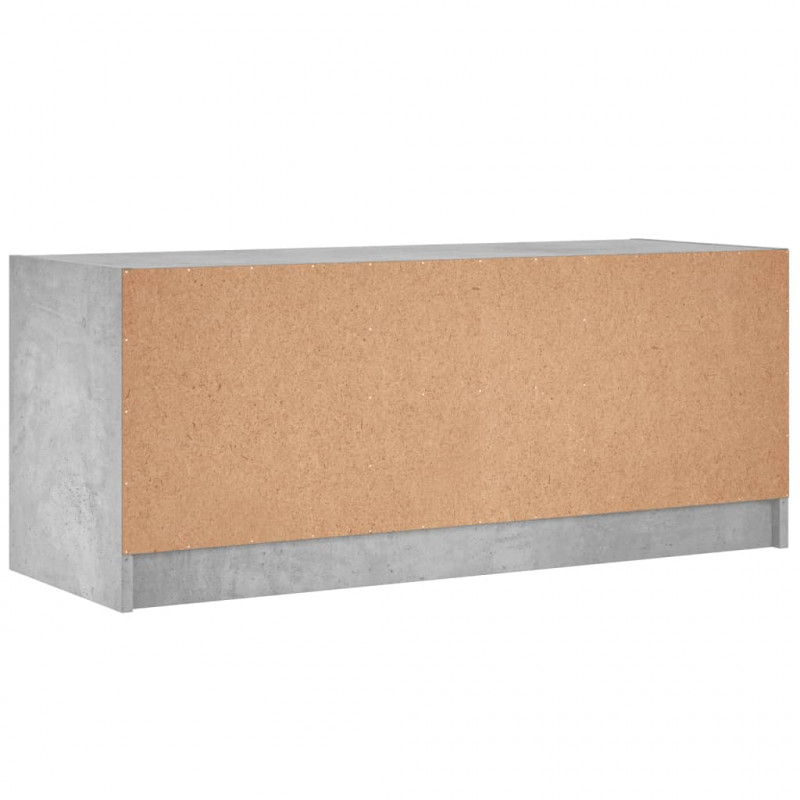 Szafka TV ze szklanymi drzwiami, szarość betonu, 102x37x42 cm