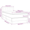 Łóżko kontynentalne z materacem, czarne, tkanina 90x190 cm