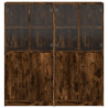 Biblioteczka z drzwiczkami, przydymiony dąb, 136x37x142 cm