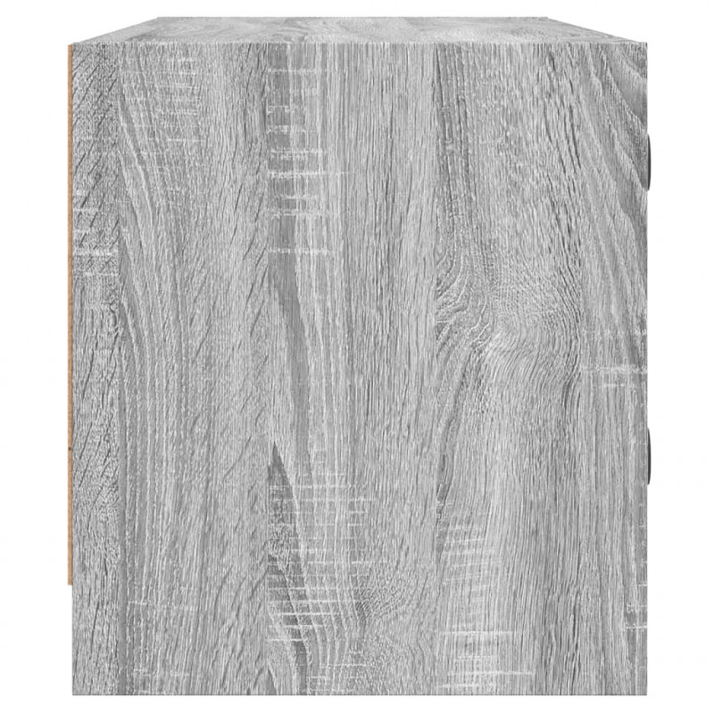 Szafka TV ze szklanymi drzwiami, szary dąb sonoma, 102x37x42 cm