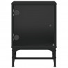 Szafki nocne ze szklanymi drzwiami, 2 szt., czarne, 35x37x50 cm