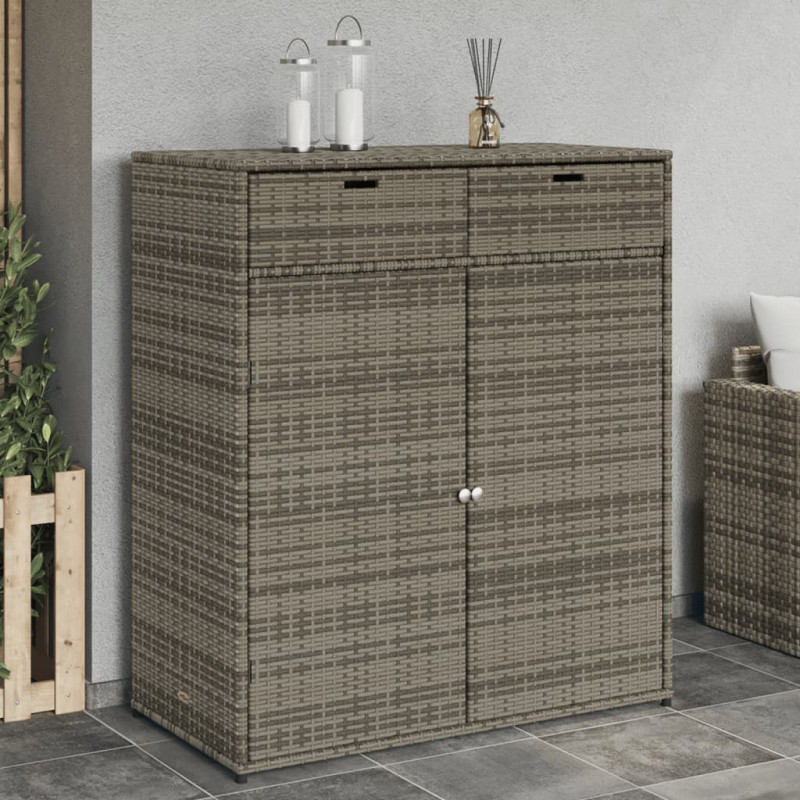 Szafka ogrodowa, szara, 105x55x113 cm, polirattan