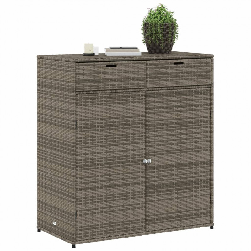 Szafka ogrodowa, szara, 105x55x113 cm, polirattan