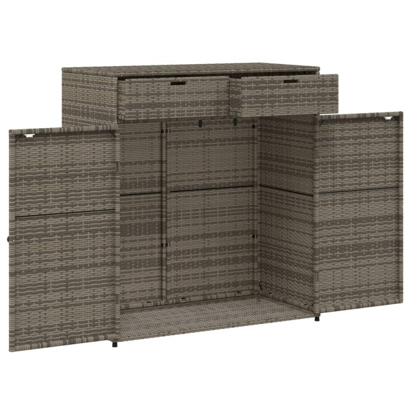 Szafka ogrodowa, szara, 105x55x113 cm, polirattan