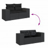 Sofa ogrodowa z poduszkami, 2-osobowa, czarna, polirattan