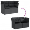 Sofa ogrodowa z poduszkami, 2-osobowa, czarna, polirattan