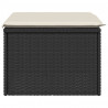 Stołek ogrodowy z poduszką, czarny, 55x55x37 cm, polirattan