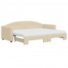 Sofa rozsuwana z materacami, kremowa, 80x200 cm, tkanina