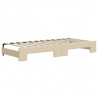 Sofa rozsuwana z materacami, kremowa, 80x200 cm, tkanina