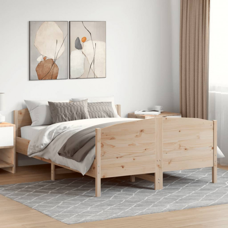 Rama łóżka bez materaca, 135x190 cm, lite drewno sosnowe