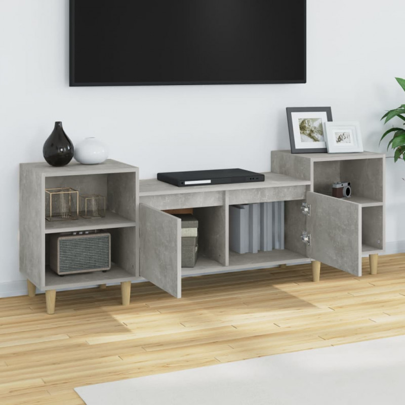 Szafka pod TV, szarość betonu, 160x35x55 cm