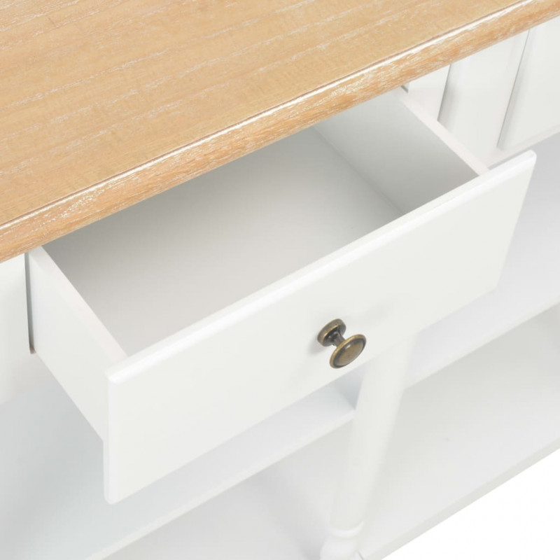 Stolik konsolowy, biały, 120x30x76 cm, MDF