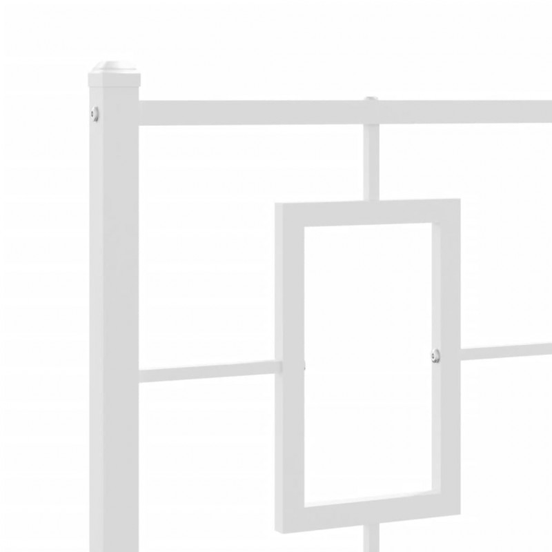 Metalowa rama łóżka z wezgłowiem i zanóżkiem, biała, 80x200 cm
