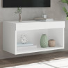 Szafka pod TV, z oświetleniem LED, biała, 60x30x30 cm