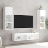 Szafka pod TV, z oświetleniem LED, biała, 60x30x30 cm