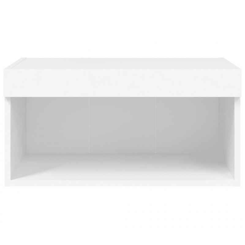 Szafka pod TV, z oświetleniem LED, biała, 60x30x30 cm