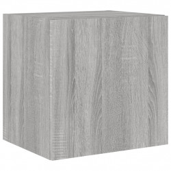 Ścienna szafka TV z LED, szary dąb sonoma, 40,5x35x40 cm