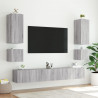 Ścienna szafka TV z LED, szary dąb sonoma, 40,5x35x40 cm