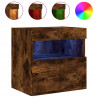 Ścienne szafki TV z LED, 2 szt., przydymiony dąb, 40x30x40 cm