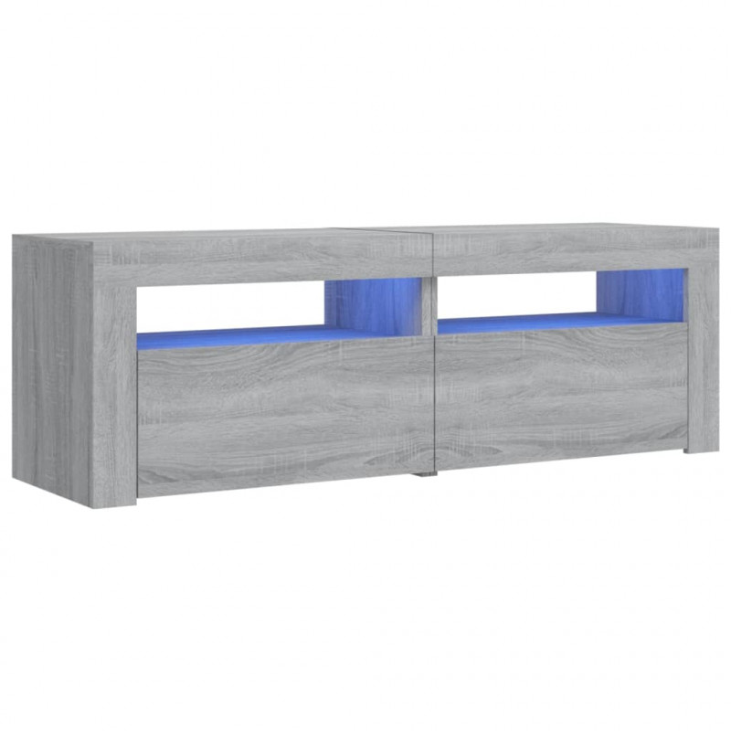 Szafka pod TV z LED, szary dąb sonoma, 120x35x40 cm