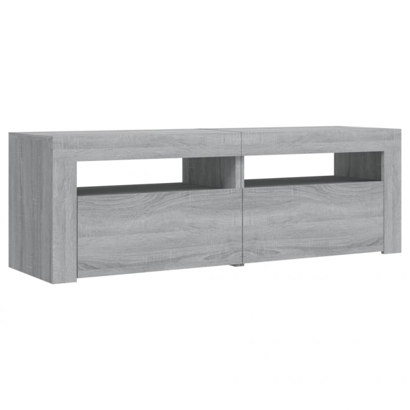 Szafka pod TV z LED, szary dąb sonoma, 120x35x40 cm