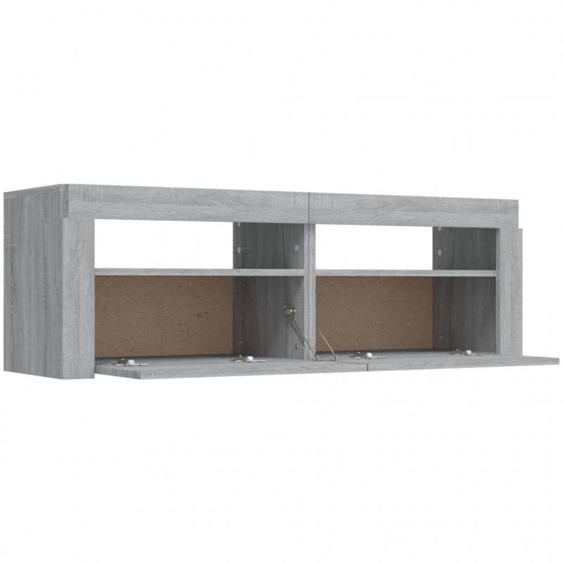 Szafka pod TV z LED, szary dąb sonoma, 120x35x40 cm
