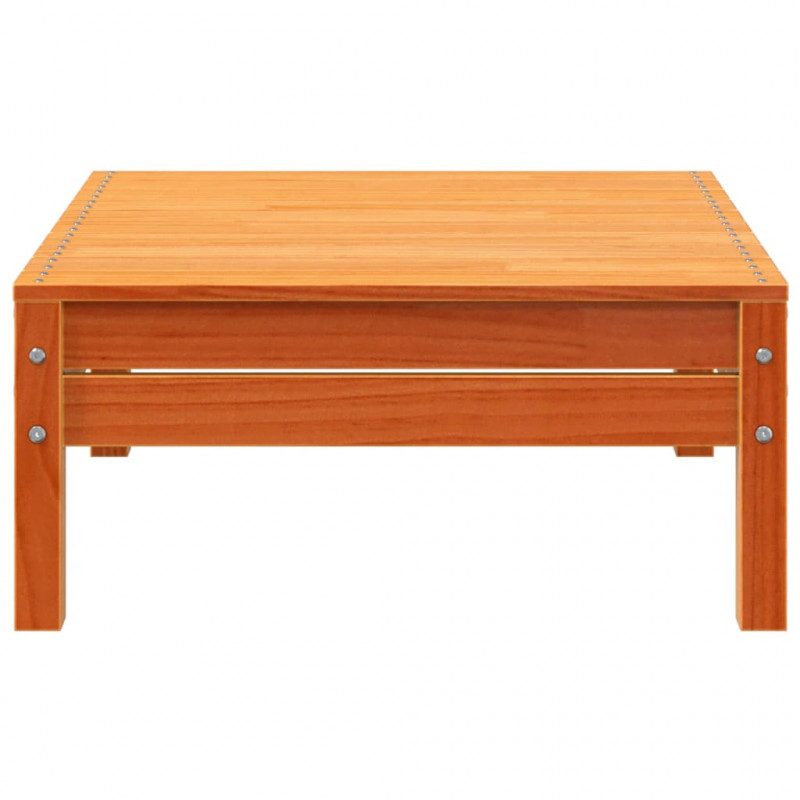 Ogrodowa sofa 2-osobowa z podnóżkiem, woskowy brąz, lita sosna