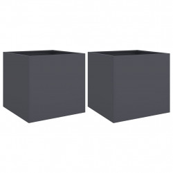 Donice, 2 szt., antracytowe, 42x40x39 cm, stal