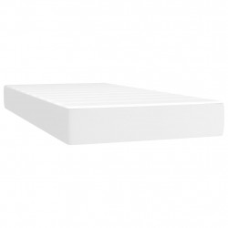 Materac kieszeniowy, biały, 120x190x20 cm, sztuczna skóra