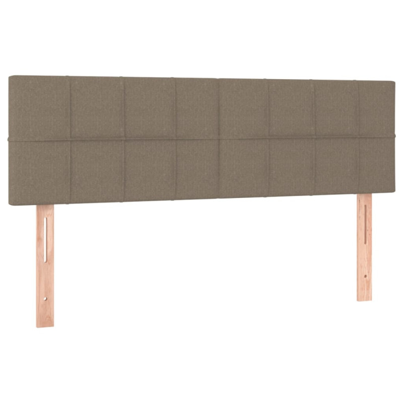 Łóżko kontynentalne z materacem, taupe, tkanina, 140x200 cm