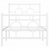 Metalowa rama łóżka z wezgłowiem i zanóżkiem, biała, 75x190 cm
