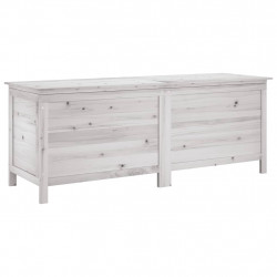 Skrzynia ogrodowa, biała, 150x50x56,5 cm, lite drewno jodłowe
