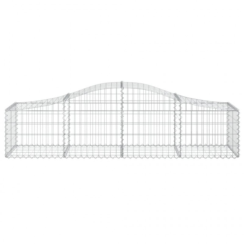 Kosze gabionowe, 2 szt, 200x50x40/60 cm, galwanizowane żelazo