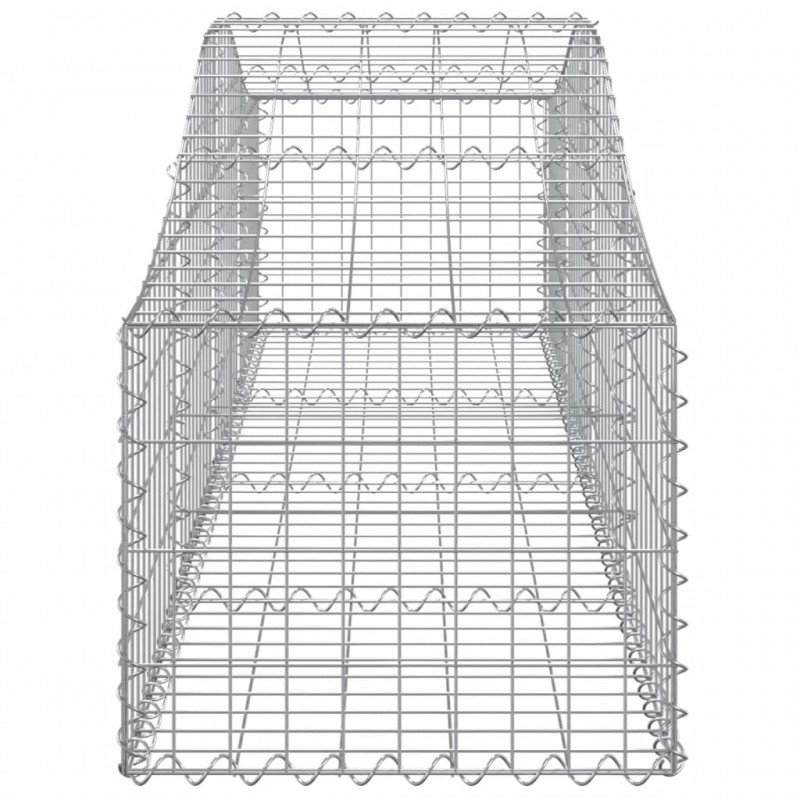 Kosze gabionowe, 2 szt, 200x50x40/60 cm, galwanizowane żelazo
