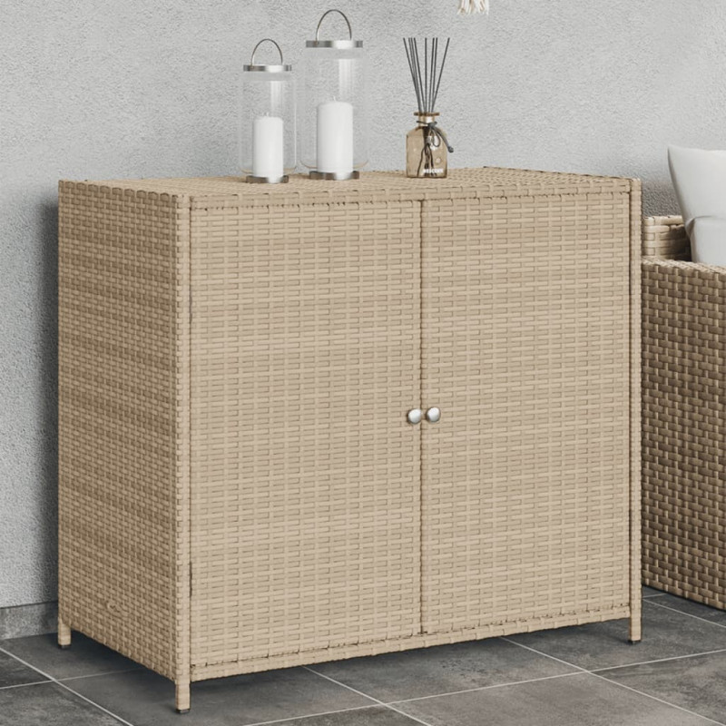 Szafka ogrodowa, beżowa, 83x45x76 cm, polirattan