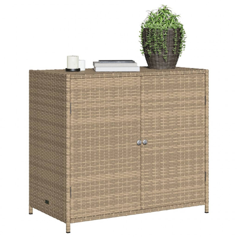 Szafka ogrodowa, beżowa, 83x45x76 cm, polirattan